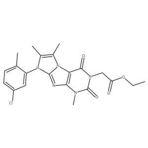 ethyl 2-(8-(5-chloro-2-methylphenyl)-1,6,7-trimethyl-2,4-dioxo-1H-imidazo[2,1-f]purin-3(2H,4H,8H)-yl)acetate结构式