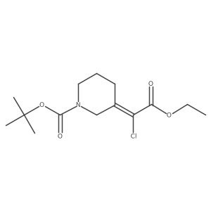 Tert-butyl 3-(1-chloro-2-ethoxy-2-oxoethylidene)piperidine-1-carboxylate结构式