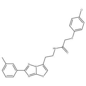 2-(4-chlorophenoxy)-N-(2-(2-(m-tolyl)thiazolo[3,2-b][1,2,4]triazol-6-yl)ethyl)acetamide结构式