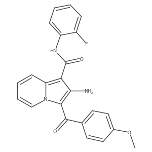 2-amino-N-(2-fluorophenyl)-3-(4-methoxybenzoyl)indolizine-1-carboxamide结构式