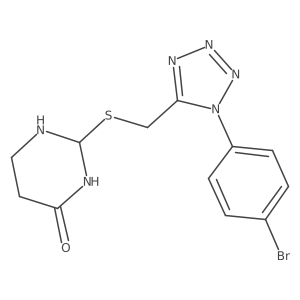 2-[[1-(4-Bromophenyl)tetrazol-5-yl]methylsulfanyl]-1,3-diazinan-4-one Structure