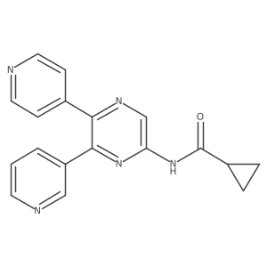 N-(6-pyridin-3-yl-5-pyridin-4-ylpyrazin-2-yl)cyclopropanecarboxamide Structure
