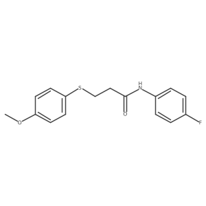 N-(4-fluorophenyl)-3-((4-methoxyphenyl)thio)propanamide结构式
