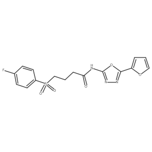4-((4-fluorophenyl)sulfonyl)-N-(5-(furan-2-yl)-1,3,4-oxadiazol-2-yl)butanamide Structure