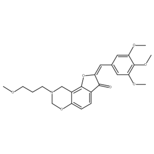 (Z)-8-(3-methoxypropyl)-2-(3,4,5-trimethoxybenzylidene)-8,9-dihydro-2H-benzofuro[7,6-e][1,3]oxazin-3(7H)-one Structure
