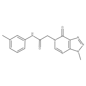 2-{3-methyl-7-oxo-3H,6H,7H-[1,2,3]triazolo[4,5-d]pyrimidin-6-yl}-N-(3-methylphenyl)acetamide结构式