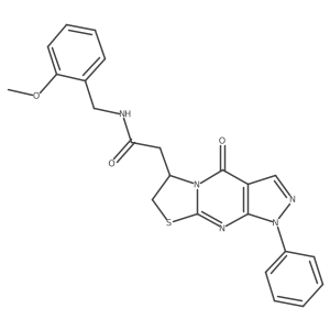 N-(2-methoxybenzyl)-2-(4-oxo-1-phenyl-1,4,6,7-tetrahydropyrazolo[3,4-d]thiazolo[3,2-a]pyrimidin-6-yl)acetamide结构式