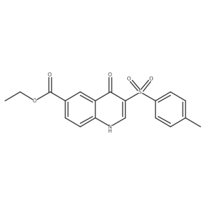 Ethyl 4-oxo-3-tosyl-1,4-dihydroquinoline-6-carboxylate结构式