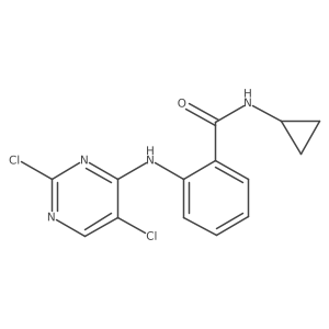 N-cyclopropyl-2((2,5-dichloropyrimidin-4-yl)amino)benzamide结构式