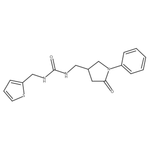 1-((5-Oxo-1-phenylpyrrolidin-3-yl)methyl)-3-(thiophen-2-ylmethyl)urea Structure
