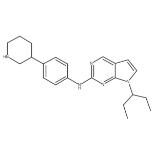 7-pentan-3-yl-N-(4-piperidin-3-ylphenyl)pyrrolo[2,3-d]pyrimidin-2-amine Structure