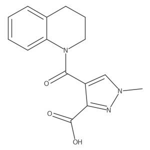 4-[(3,4-Dihydro-1(2H)-quinolinyl)carbonyl]-1-methyl-1H-pyrazole-3-carboxylic acid结构式
