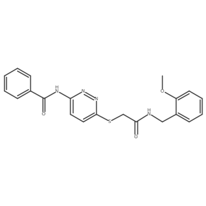 N-(6-((2-((2-methoxybenzyl)amino)-2-oxoethyl)thio)pyridazin-3-yl)benzamide Structure