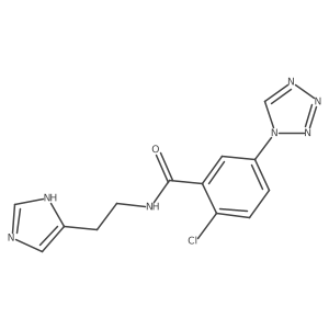 2-chloro-N-[2-(1H-imidazol-5-yl)ethyl]-5-(1H-tetrazol-1-yl)benzamide Structure