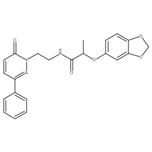 2-(benzo[d][1,3]dioxol-5-yloxy)-N-(2-(6-oxo-3-phenylpyridazin-1(6H)-yl)ethyl)propanamide Structure