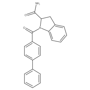 1-([1,1'-Biphenyl]-4-carbonyl)indoline-2-carboxamide结构式