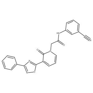 N#Cc1cccc(NC(=O)Cn2cccc(-c3nc(-c4ccccc4)no3)c2=O)c1结构式