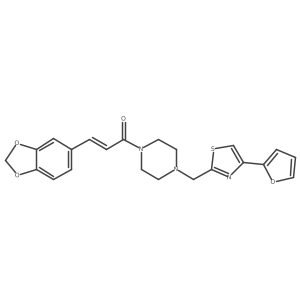 (E)-3-(benzo[d][1,3]dioxol-5-yl)-1-(4-((4-(furan-2-yl)thiazol-2-yl)methyl)piperazin-1-yl)prop-2-en-1-one Structure