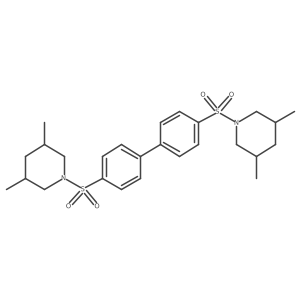 1-[4-[4-[(3,5-dimethyl-1-piperidyl)sulfonyl]phenyl]phenyl]sulfonyl-3,5-dimethyl-piperidine结构式