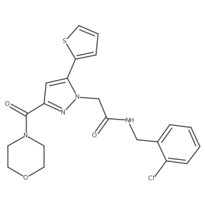 N-(2-chlorobenzyl)-2-(3-(morpholine-4-carbonyl)-5-(thiophen-2-yl)-1H-pyrazol-1-yl)acetamide Structure