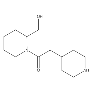 1-(2-(Hydroxymethyl)piperidin-1-yl)-2-(piperidin-4-yl)ethan-1-one结构式