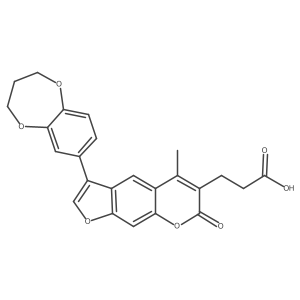 3-[3-(3,4-dihydro-2H-1,5-benzodioxepin-7-yl)-5-methyl-7-oxo-7H-furo[3,2-g]chromen-6-yl]propanoic acid结构式
