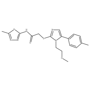 2-((1-(2-methoxyethyl)-5-(p-tolyl)-1H-imidazol-2-yl)thio)-N-(5-methyl-1,3,4-thiadiazol-2-yl)acetamide Structure