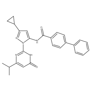 N-(3-cyclopropyl-1-(4-isopropyl-6-oxo-1,6-dihydropyrimidin-2-yl)-1H-pyrazol-5-yl)-[1,1'-biphenyl]-4-carboxamide Structure