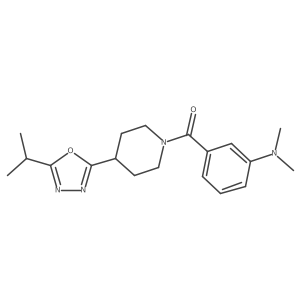 (3-(Dimethylamino)phenyl)(4-(5-isopropyl-1,3,4-oxadiazol-2-yl)piperidin-1-yl)methanone Structure