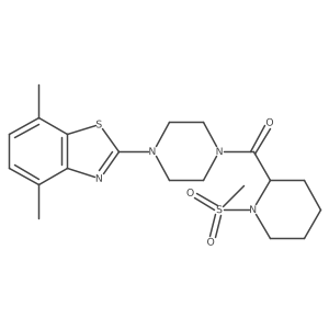 (4-(4,7-Dimethylbenzo[d]thiazol-2-yl)piperazin-1-yl)(1-(methylsulfonyl)piperidin-2-yl)methanone Structure