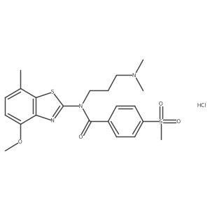 N-(3-(dimethylamino)propyl)-N-(4-methoxy-7-methylbenzo[d]thiazol-2-yl)-4-(methylsulfonyl)benzamide hydrochloride结构式