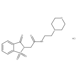 2-(1,1-dioxido-3-oxobenzo[d]isothiazol-2(3H)-yl)-N-(2-morpholinoethyl)acetamide hydrochloride Structure