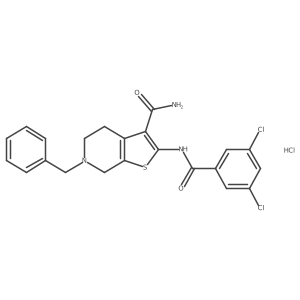 6-Benzyl-2-(3,5-dichlorobenzamido)-4,5,6,7-tetrahydrothieno[2,3-c]pyridine-3-carboxamide hydrochloride Structure