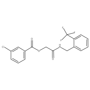 2-Oxo-2-((2-(trifluoromethyl)benzyl)amino)ethyl 3-chlorobenzoate结构式