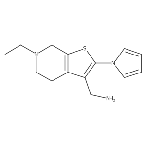 {[6-Ethyl-2-(1H-pyrrol-1-yl)-4,5,6,7-tetrahydrothieno[2,3-c]pyridin-3-yl]methyl}amine Structure
