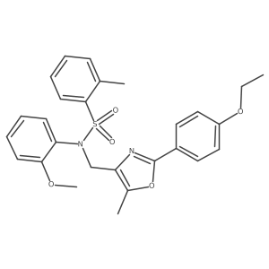 N-{[2-(4-ethoxyphenyl)-5-methyl-1,3-oxazol-4-yl]methyl}-N-(2-methoxyphenyl)-2-methylbenzene-1-sulfonamide结构式
