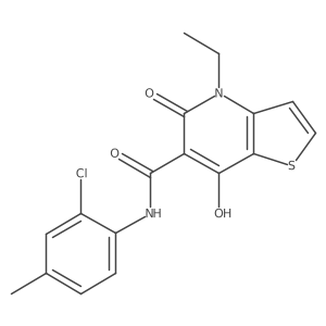 N-(2-chloro-4-methylphenyl)-4-ethyl-7-hydroxy-5-oxo-4,5-dihydrothieno[3,2-b]pyridine-6-carboxamide结构式