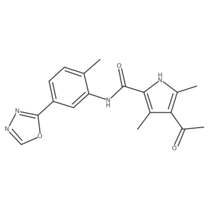 4-acetyl-3,5-dimethyl-N-[2-methyl-5-(1,3,4-oxadiazol-2-yl)phenyl]-1H-pyrrole-2-carboxamide Structure