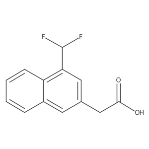 1-(Difluoromethyl)naphthalene-3-acetic acid结构式