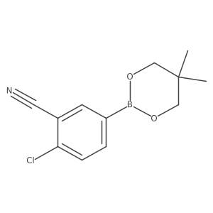 2-Chloro-5-(5,5-dimethyl-1,3,2-dioxaborinan-2-yl)benzonitrile Structure