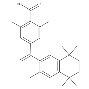 2,6-Difluoro-4-[1-(3,5,5,8,8-pentamethyl-6,7-dihydronaphthalen-2-yl)ethenyl]benzoic acid Structure