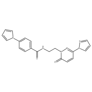 N-(2-(6-oxo-3-(1H-pyrazol-1-yl)pyridazin-1(6H)-yl)ethyl)-4-(1H-pyrrol-1-yl)benzamide结构式