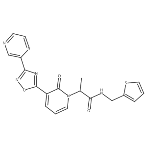 2-[2-oxo-3-(3-pyrazin-2-yl-1,2,4-oxadiazol-5-yl)pyridin-1(2H)-yl]-N-(2-thienylmethyl)propanamide结构式