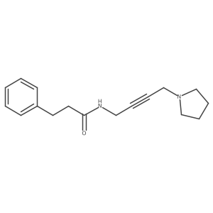 3-phenyl-N-(4-pyrrolidin-1-ylbut-2-ynyl)propanamide结构式