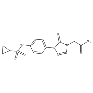 2-(4-(4-(cyclopropanesulfonamido)phenyl)-5-oxo-4,5-dihydro-1H-tetrazol-1-yl)acetamide结构式