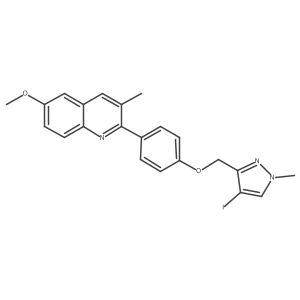 2-(4-((4-Iodo-1-methyl-1H-pyrazol-3-yl)methoxy)phenyl)-6-methoxy-3-methylquinoline Structure