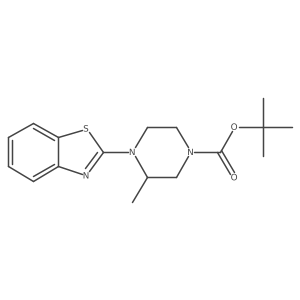 tert-Butyl 4-(benzo[d]thiazol-2-yl)-3-methylpiperazine-1-carboxylate结构式