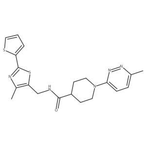 N-((4-methyl-2-(thiophen-2-yl)thiazol-5-yl)methyl)-1-(6-methylpyridazin-3-yl)piperidine-4-carboxamide结构式
