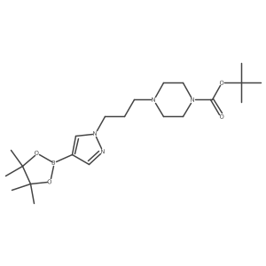 tert-butyl 4-(3-(4-(4,4,5,5-tetramethyl-1,3,2-dioxaborolan-2-yl)-1H-pyrazol-1-yl)propyl)piperazine-1-carboxylate结构式