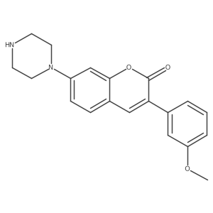 3-(3-Methoxyphenyl)-7-(piperazin-1-yl)-2H-chromen-2-one结构式